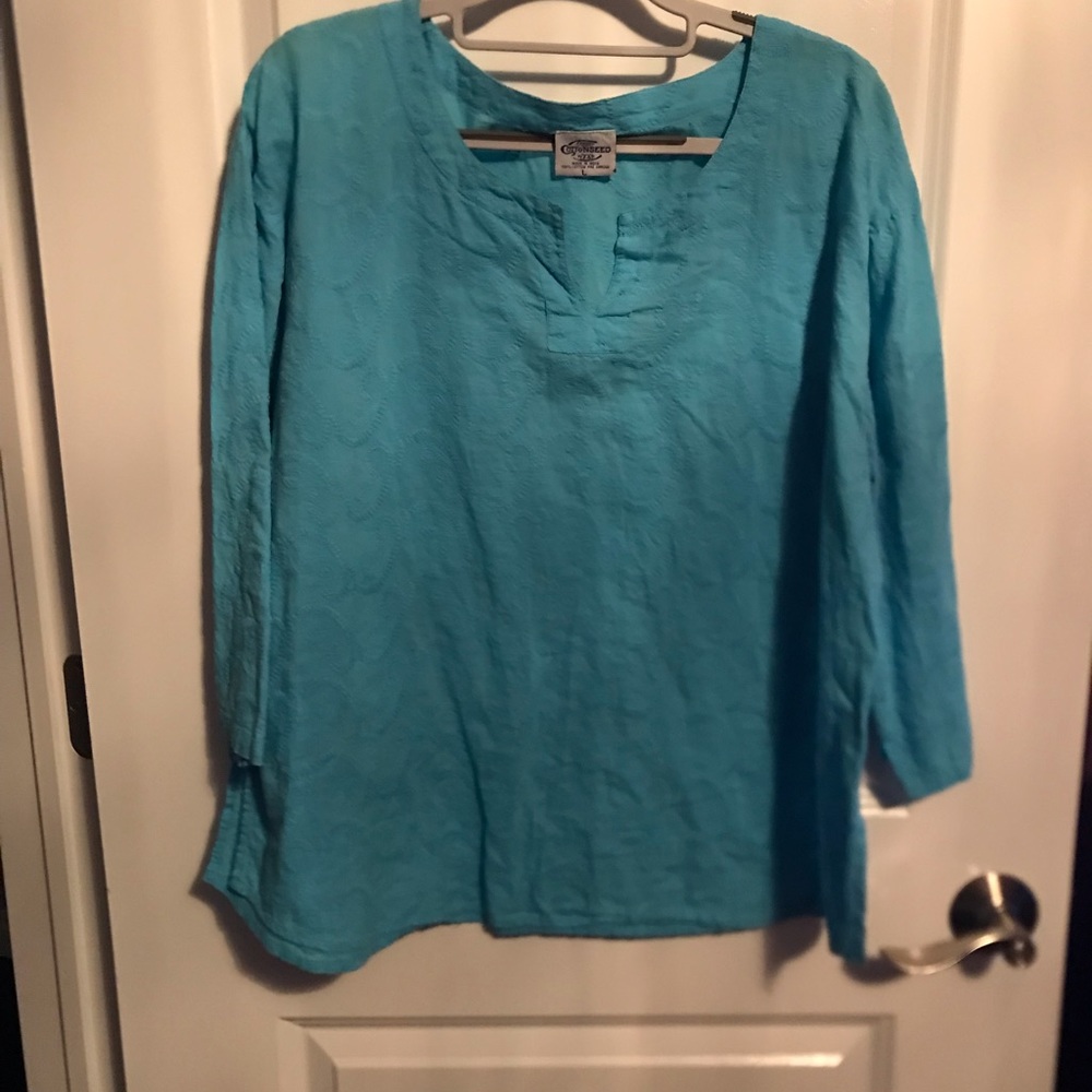 Cottonseed crew neck casual summer top